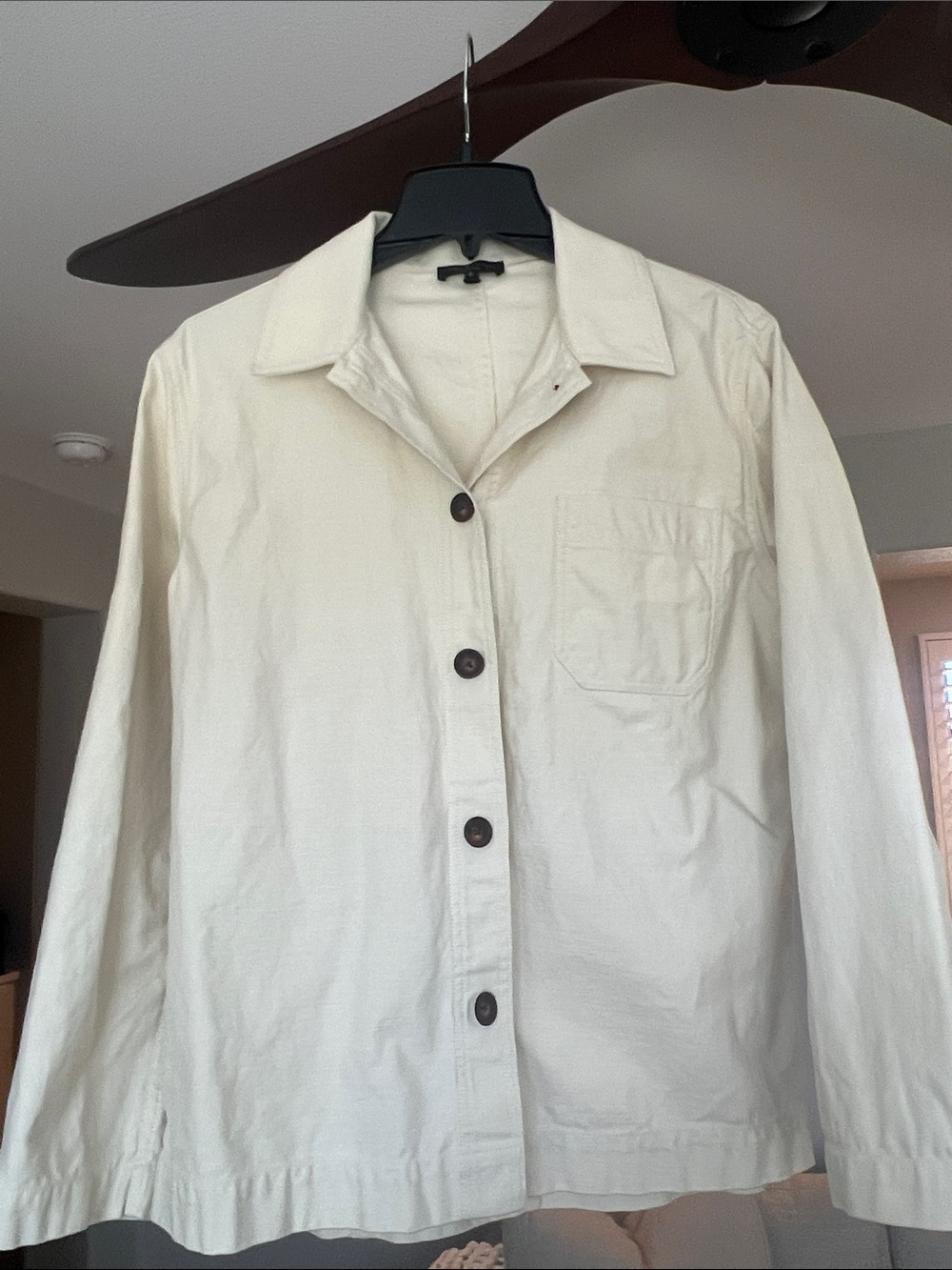rag & bone Cream Lightweight Button-Up Shirt Jacket